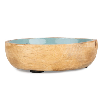 Candlelight Home Dipping Bowls Small Bowl Mango Wood and Enamel Fish - Teal Harbour 4pk