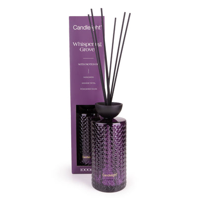 Candlelight Home 1000ml Reed Diffuser 1000ml Reed Diffuser Embossed - Whispering Grove 2pk