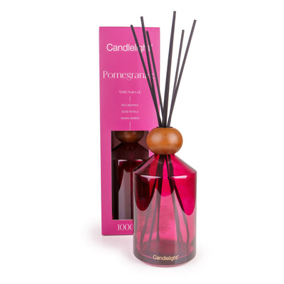 Candlelight Home 1000ml Reed Diffuser 1000ml Reed Diffuser Geometric - Pomegranate 2pk