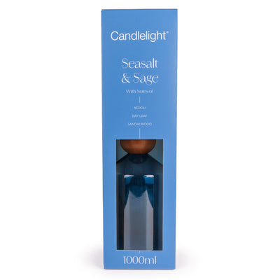 Candlelight Home 1000ml Reed Diffuser 1000ml Reed Diffuser Geometric - Seasalt & Sage 2pk