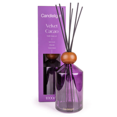 Candlelight Home 1000ml Reed Diffuser 1000ml Reed Diffuser Geometric - Velvet Cacao 2pk
