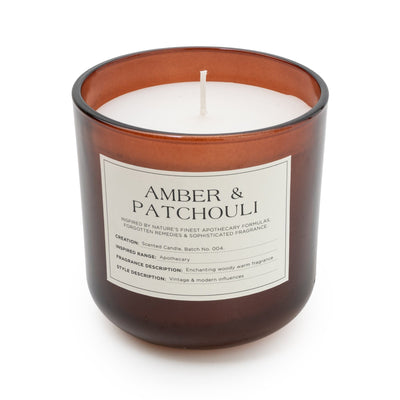 Candlelight Home 11CM GLASS JAR WAX FILLED POT WITH CORK LID AMBER & PATCHOULI - 5% JAPANESE INCENSE & AMBER SCENT (3017-3619)