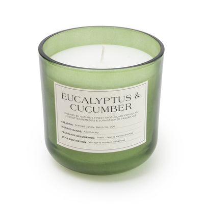 Candlelight Home 11CM GLASS JAR WAX FILLED POT WITH CORK LID EUCALYPTUS & CUCUMBER - 5% KITCHEN GARDEN SCENT (3016-6622)