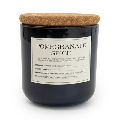 Candlelight Home 11CM GLASS JAR WAX FILLED POT WITH CORK LID POMEGRANATE SPICE - 5% MIDNIGHT POMEGRANATE SCENT (3016-6631)