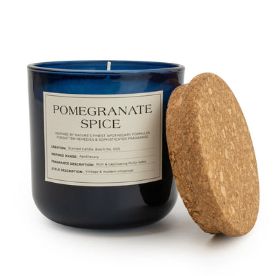 Candlelight Home 11CM GLASS JAR WAX FILLED POT WITH CORK LID POMEGRANATE SPICE - 5% MIDNIGHT POMEGRANATE SCENT (3016-6631)