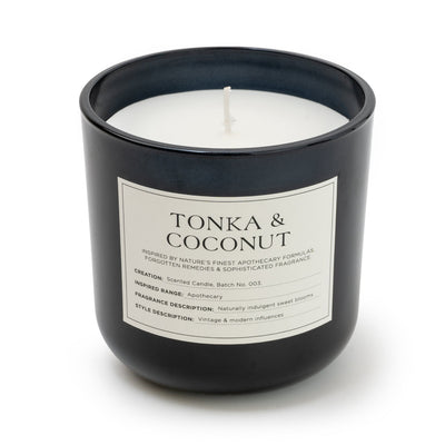 Candlelight Home 11CM GLASS JAR WAX FILLED POT WITH CORK LID TONKA & COCONUT - 5% COCO BUTTER SCENT (3018-8853)