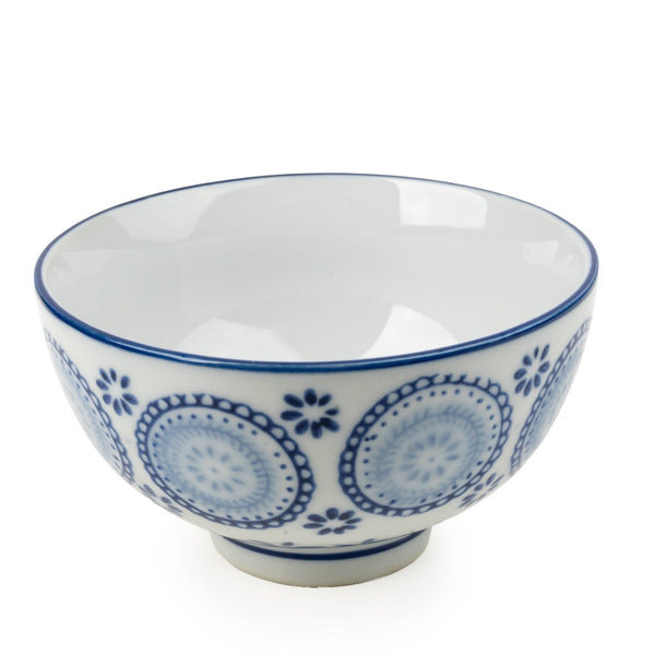 11cm Round Bowl - Blue/White 6PK - Candlelight Home