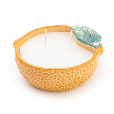 Candlelight Home 12CM CERAMIC ORANGE CANDLE - 5% ORANGEBLOSSOM MUSK SCENT (3016-6621)