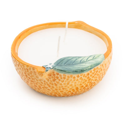 Candlelight Home 12CM CERAMIC ORANGE CANDLE - 5% ORANGEBLOSSOM MUSK SCENT (3016-6621)