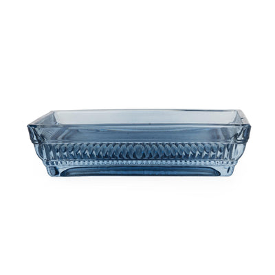 Candlelight Home 13.5CM SOAP DISH RIDGED GLASS - BLUE