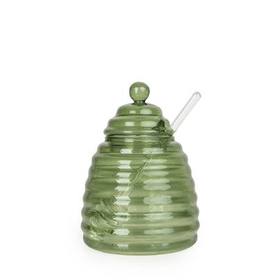 Candlelight Home 13CM GLASS HONEY JAR - GREEN
