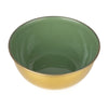 Candlelight Home 14CM MEDIUM ROUND BOWL METAL & ENAMEL - OLIVE GREEN (PANTONE NUMBER 5615C)