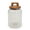 Candlelight Home 15CM GLASS STORAGE JAR WITH WOODEN LID - GREY