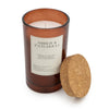 Candlelight Home 15CM LARGE GLASS CANDLE WITH CORK LID AMBER & PATCHOULI - 5% JAPANESE INCENSE & AMBER SCENT (3017-3619)