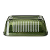 Candlelight Home 16CM RIDGED GLASS BUTTER DISH - GREEN