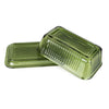 Candlelight Home 16CM RIDGED GLASS BUTTER DISH - GREEN