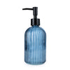 Candlelight Home 19.3CM SOAP DISPENSER RIDGED GLASS - BLUE