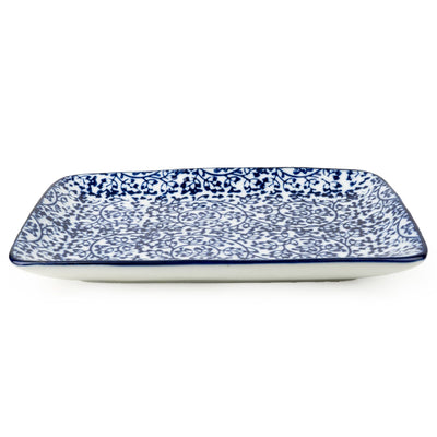 Candlelight Home 19CM RECTANGULAR PLATE - BLUE/WHITE