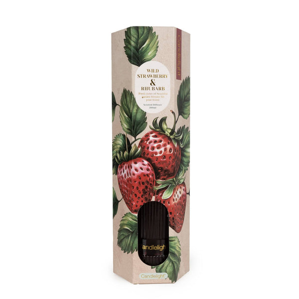 200ml Reed Diffuser - Wild Strawberry & Rhubarb 6PK - Candlelight Home