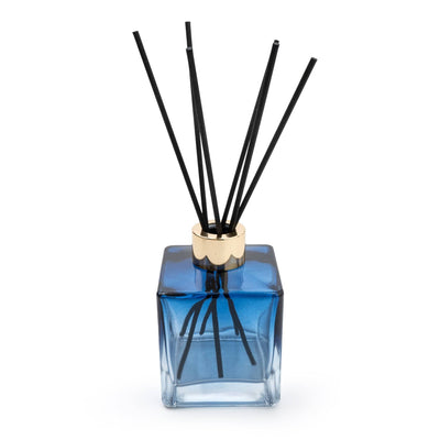 Candlelight Home 200ML SQUARE GLASS REED DIFFUSER - BLUE OMBRE – 5% CABIN IN THE WOODS (EAM14767/00)