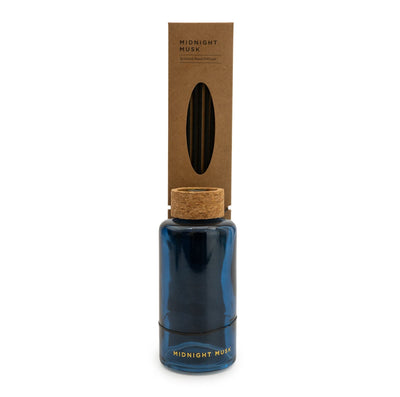 Candlelight Home 200ML TALL ROUND REED DIFFUSER WITH CORK LID - BLUE - 5% CABIN IN THE WOODS (EAM14767/00)