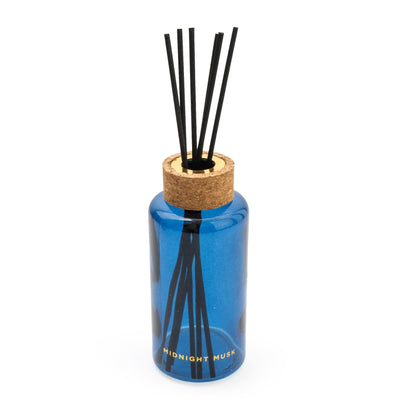 Candlelight Home 200ML TALL ROUND REED DIFFUSER WITH CORK LID - BLUE - 5% CABIN IN THE WOODS (EAM14767/00)