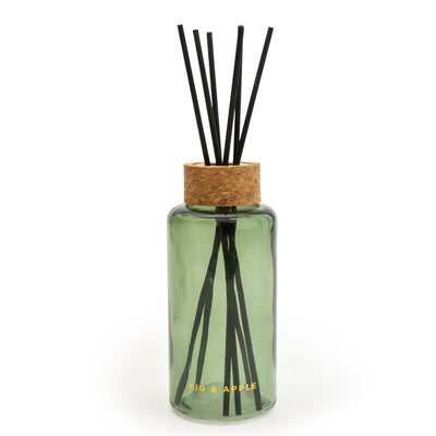 Candlelight Home 200ML TALL ROUND REED DIFFUSER WITH CORK LID - GREEN (PANTONE NO 5615C) – 5% FIG & APPLE SCENT (EAM04332/00)