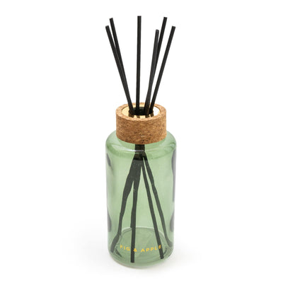 Candlelight Home 200ML TALL ROUND REED DIFFUSER WITH CORK LID - GREEN (PANTONE NO 5615C) – 5% FIG & APPLE SCENT (EAM04332/00)
