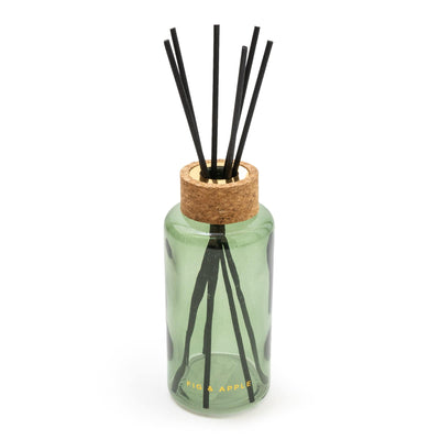 Candlelight Home 200ML TALL ROUND REED DIFFUSER WITH CORK LID - GREEN (PANTONE NO 5615C) – 5% FIG & APPLE SCENT (EAM04332/00)