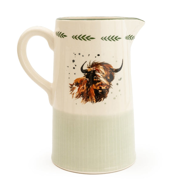 Ceramic Jug Highland Cow 20cm 2PK Candlelight Home