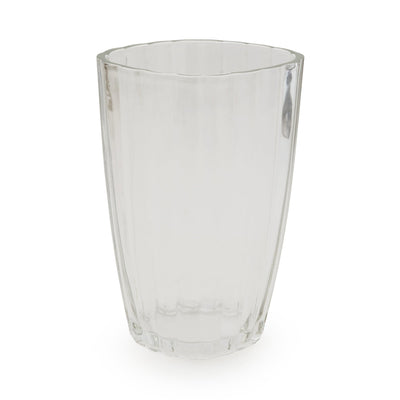 Candlelight Home 24.5CM RIDGED GLASS VASE - CLEAR