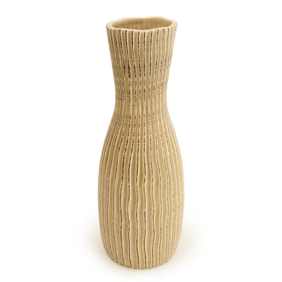 Candlelight Home 29CM BOTTLE RIDGED VASE - CREAM