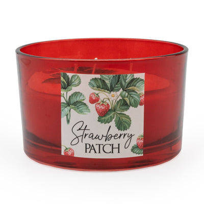 Candlelight Home 3 WICK CANDLE STRAWBERRY PATCH ALPINE WILD STRAWBERRY SCENT