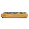 Candlelight Home 30.5CM RECTANGULAR DISH WITH ENAMEL INLAY ORANGE BLOSSOM - GREEN