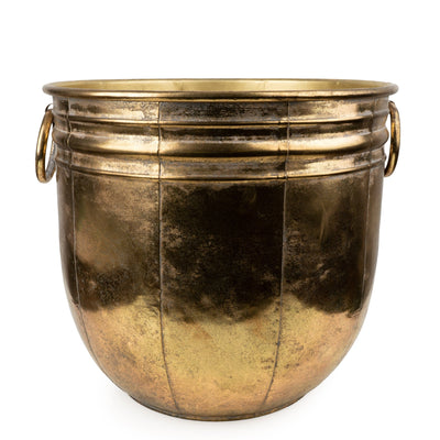 Candlelight Home 30CM LARGE METAL PLANTER - ANTIQUE GOLD