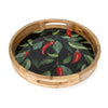 Candlelight Home 30CM ROUND TRAY MANGO WOOD WITH ENAMEL - CHILLIES