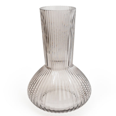 Candlelight Home 30CM TALL RIDGED BOTTLE VASE - GREY