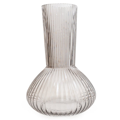 Candlelight Home 30CM TALL RIDGED BOTTLE VASE - GREY