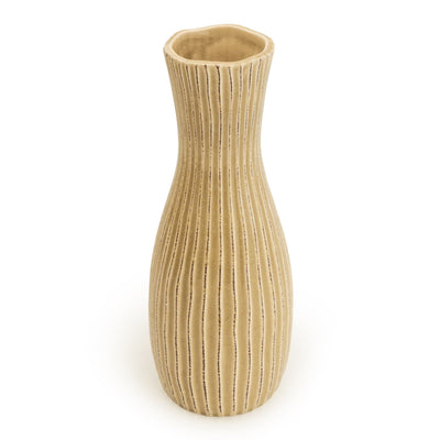 Candlelight Home 36.5CM BOTTLE RIDGED VASE – CREAM