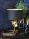 Candlelight Home 50CM LEOPARD HEAD LAMPBASE & SHADE - GOLD & BLACK 1PK