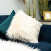 Candlelight Home 50x50CM SQUARE DOUBLE SIDED FUR CUSHION - WHITE