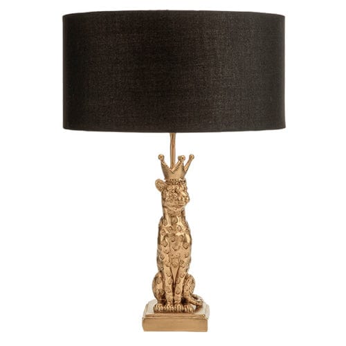 51CM Leopard Lamp Base and Shade Gold and Black 1PK Candlelight Home