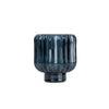 Candlelight Home 6.5X9.5CM RIDGED GLASS 2 WAY CANDLEHOLDER - BLUE