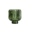 Candlelight Home 6.5X9.5CM RIDGED GLASS 2 WAY CANDLEHOLDER - GREEN