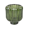 Candlelight Home 6.5X9.5CM RIDGED GLASS 2 WAY CANDLEHOLDER - GREEN
