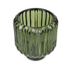 Candlelight Home 6.5X9.5CM RIDGED GLASS 2 WAY CANDLEHOLDER - GREEN
