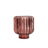 Candlelight Home 6.5X9.5CM RIDGED GLASS 2 WAY CANDLEHOLDER - PLUM (PANTONE NUMBER 506C)