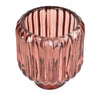 Candlelight Home 6.5X9.5CM RIDGED GLASS 2 WAY CANDLEHOLDER - PLUM (PANTONE NUMBER 506C)