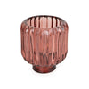 Candlelight Home 6.5X9.5CM RIDGED GLASS 2 WAY CANDLEHOLDER - PLUM (PANTONE NUMBER 506C)