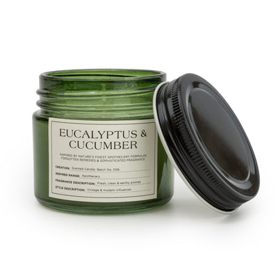 Candlelight Home 6.7CM CANDLE JAR WITH METAL LID EUCALYPTUS & CUCUMBER - 5% KITCHEN GARDEN SCENT (3016-6622)